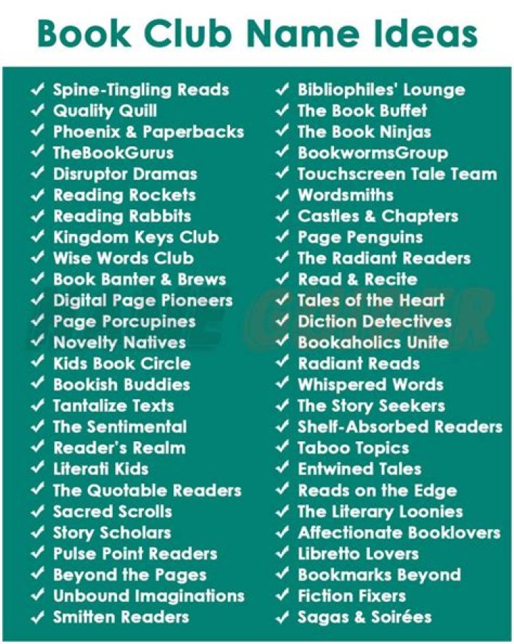 50 Cool Book Club Names and Name Ideas