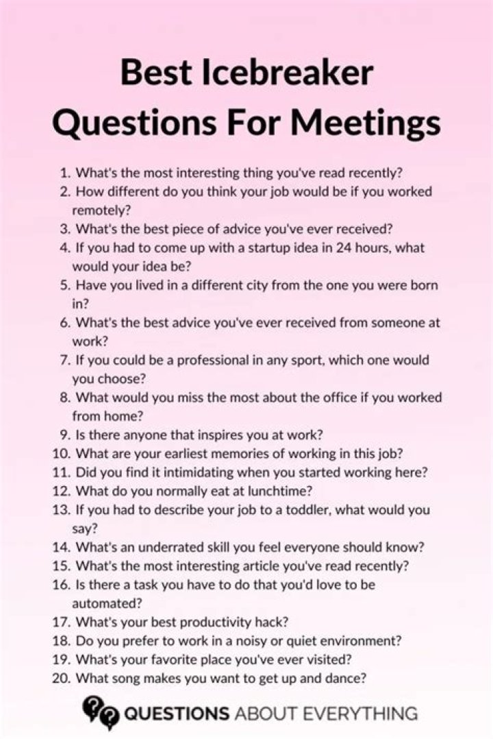 60 Great Ice Breaker Questions for Work, Small Groups and Virtual Meetings